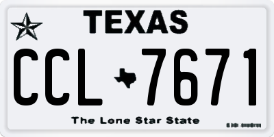 TX license plate CCL7671