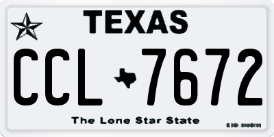 TX license plate CCL7672