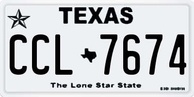 TX license plate CCL7674