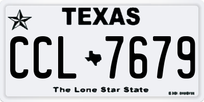 TX license plate CCL7679