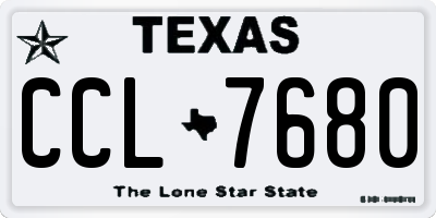 TX license plate CCL7680