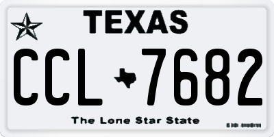 TX license plate CCL7682