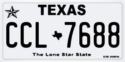 TX license plate CCL7688