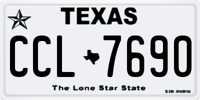 TX license plate CCL7690