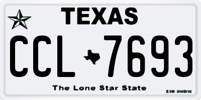 TX license plate CCL7693