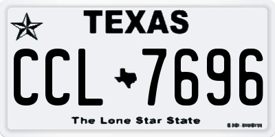 TX license plate CCL7696