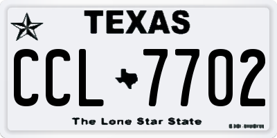 TX license plate CCL7702