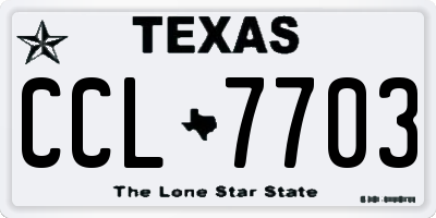 TX license plate CCL7703