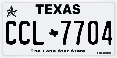 TX license plate CCL7704