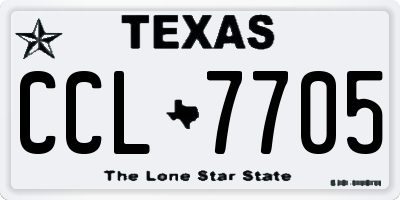 TX license plate CCL7705