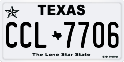 TX license plate CCL7706