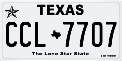 TX license plate CCL7707