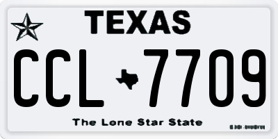 TX license plate CCL7709