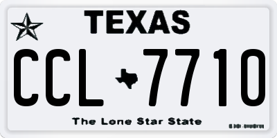 TX license plate CCL7710