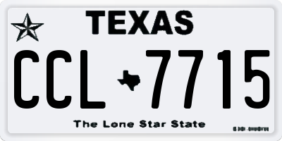TX license plate CCL7715
