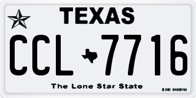 TX license plate CCL7716