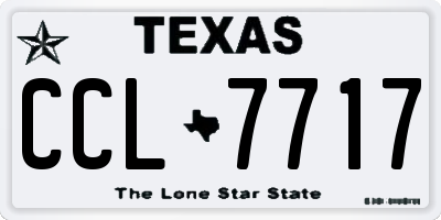 TX license plate CCL7717