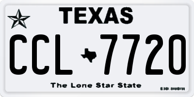 TX license plate CCL7720