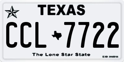 TX license plate CCL7722