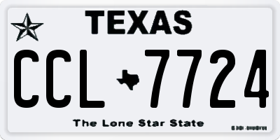 TX license plate CCL7724
