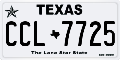 TX license plate CCL7725