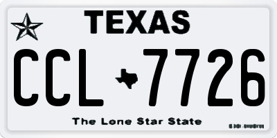 TX license plate CCL7726