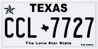 TX license plate CCL7727