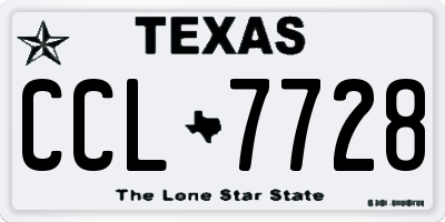 TX license plate CCL7728