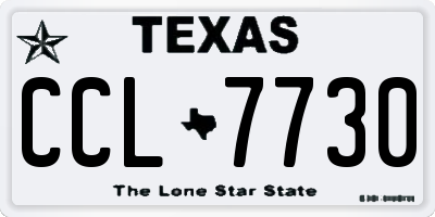 TX license plate CCL7730