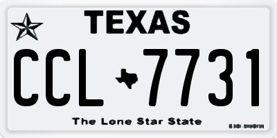 TX license plate CCL7731