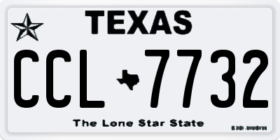 TX license plate CCL7732