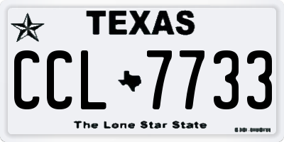 TX license plate CCL7733