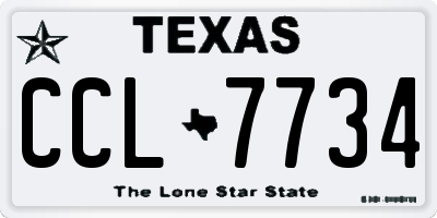 TX license plate CCL7734