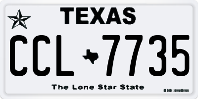 TX license plate CCL7735