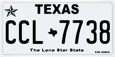 TX license plate CCL7738