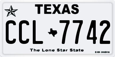 TX license plate CCL7742