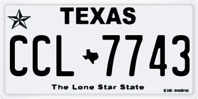 TX license plate CCL7743