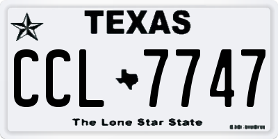TX license plate CCL7747