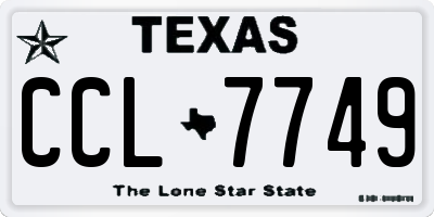TX license plate CCL7749