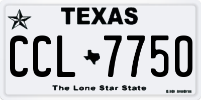 TX license plate CCL7750