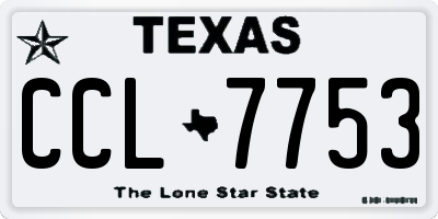 TX license plate CCL7753