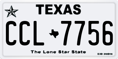TX license plate CCL7756