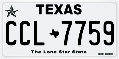 TX license plate CCL7759