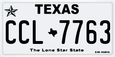 TX license plate CCL7763