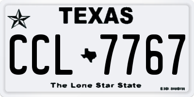 TX license plate CCL7767