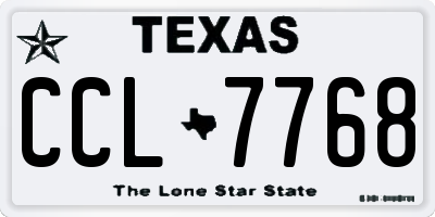 TX license plate CCL7768