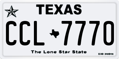 TX license plate CCL7770