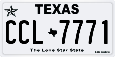 TX license plate CCL7771