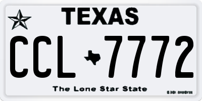 TX license plate CCL7772