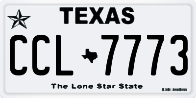 TX license plate CCL7773